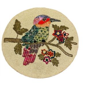 Pier 1 Imports Round Multicolored Bird Placemats Home Decor Replacement 15”